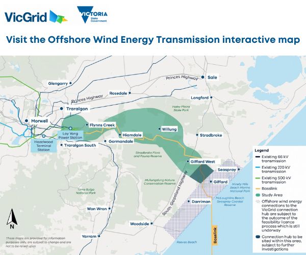 VicGrid Offshore Wind Transmission Map